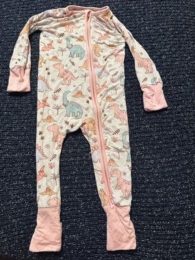 Caden Lane Bamboo Dinosaur Zip Footless Pajama 6-12M